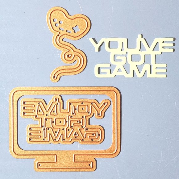 #67 METAL CRAFT DIES – VIDEO GAME, LAYERED DICE, COMP MONITOR, TV, CONTROLLER - Picture 3 of 5